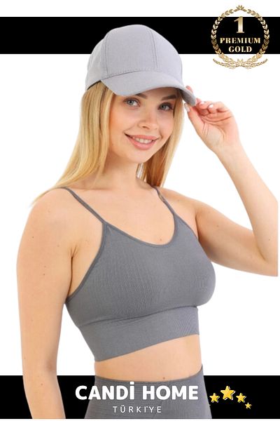 HOBİ CONDİ Premium New Breast Enhancer Anti-Sagging Sports Daily Thin Rope Strap Padded Ribbed Crop Bustier