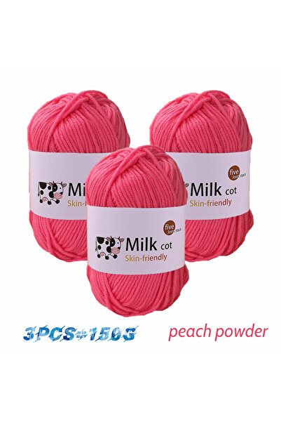 Choice 25 مسحوق الخوخ 150 جرام غزل الحليب متوسط الخشونة يدوي الصنع غزل نسج DI...