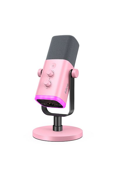 Choice Pink FIFINE USB/XLR Dynamic Microphone with Touch Mute Button,Headphone jack,I/O Controls,for PC PS5
