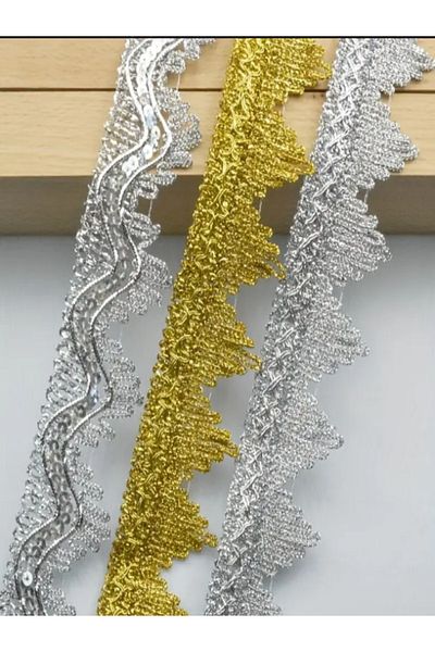 SavBrand 2 Meters Glitter Decorative Ribbon , Flag Mortar Silver and Gold Options