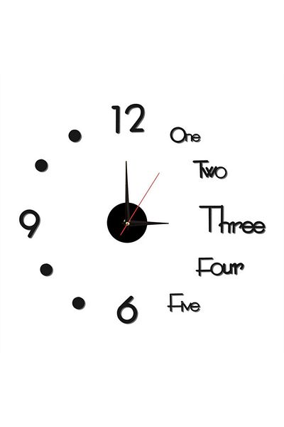 Choice 16 inch Black 2 2022 New 3D Roman Numeral Acrylic Mirror Wall Clock Sticker Fashion DIY Quartz Clock