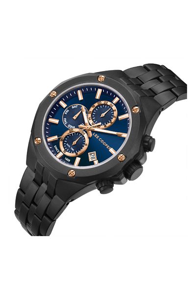 Lee Cooper LC08104.690 Men Multi Function Display Watch & Metal Strap Black