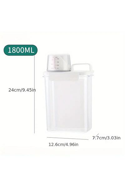 Choice 1800ml 1100ml/1800ml/2300ml Airtight Laundry Detergent Powder Storage Box Jar Bleach Storage Contain