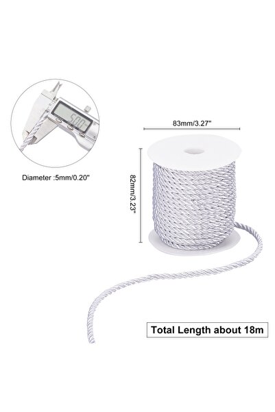 Choice1 AECH04-04932 حبل ذهبي بطول 59 قدمًا وقطر 5 مم وحبل حريري ملتوي وزخرفي...