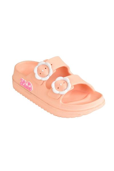 MARKABONİ Girl's Pink / Powder Buckle Lightweight Soft Non-Slip Sole Daily Slippers