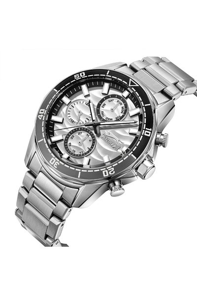 Slazenger SL.9.2396.2.07 Men Multi Function Display Watch & Metal Strap Silver