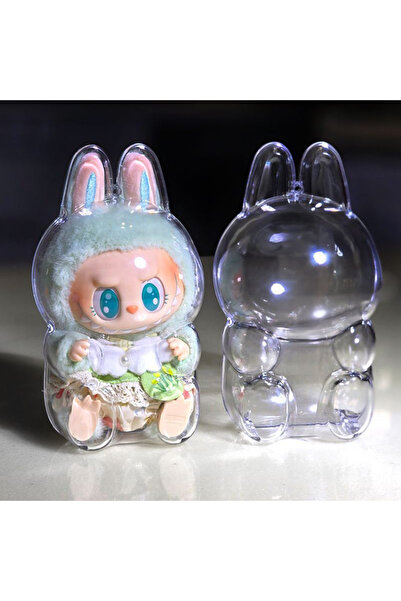 Choice حقيبة تخزين شفافة واقية لدمى القطيفة من Labubu وحقيبة تنظيم صندوق عرض