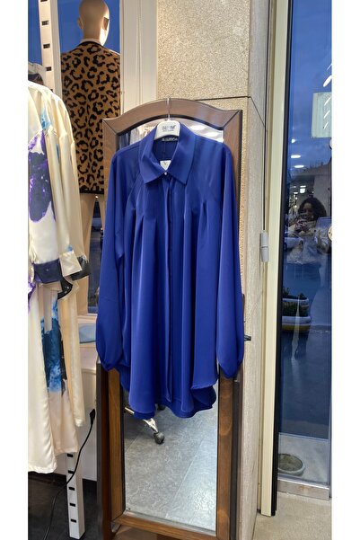 PERA MODA Оверсайз-крій, балонний рукав, довгі пліси, елегантна жіноча туніка-сорочка