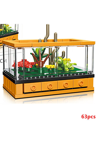 Choice4 بدون صندوق 63 قطعة حوض سمك DIY سلحفاة سحلية جراد البحر سمكة المهرج دي...