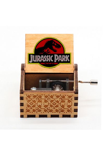 Choice Jurassic Park 02 HOT Wooden Hand Crank Black Jurassic Park Music Box Children's Holiday Gifts Christ