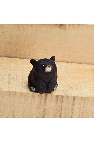 Choice زينة يدوية على شكل دب قطبي صغير خشبي من A1PC، تماثيل دب منحوتة من الخش...