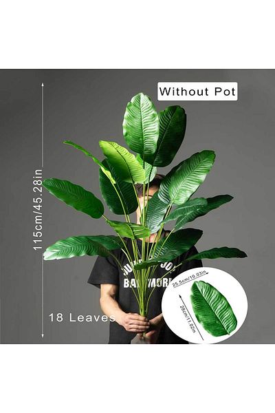 Choice 115cm bajiao 18ye 85-115cm Large Artificial Plants Bird of Paradise Tree Tropical Fake Banana Leaves