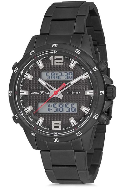Daniel Klein New Model Digital Analog Display Alarm Steel Case Cord Men's Wristwatch