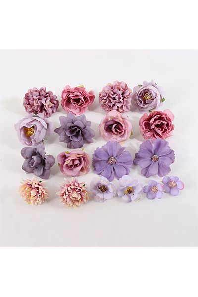 Choice 1 Bag Purple 1bag Artificial Flower Head For Home Decor Wedding Flowers Wall Decoration Diy Hair Acc