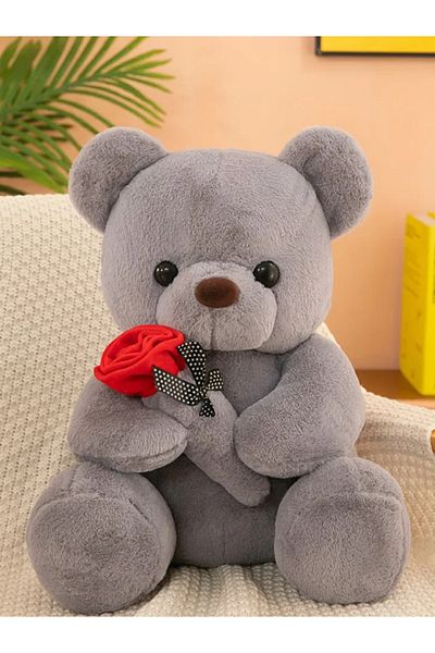 Choice 25CM 25CM-grey Valentine's Day roses teddy bear animal plush toys for girls teddy bear dolls