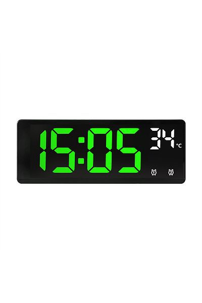 Choice Green Voice Control Digital Alarm Clock Temperature Dual Alarm Snooze Desktop Table Clock Night Mode