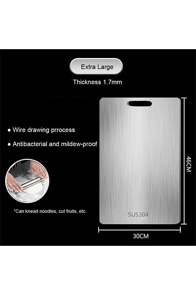 Choice 46x30cm Stainless Steel Panel and Chopping Board Kitchen Household Thickened Double Sided Cutting Bo