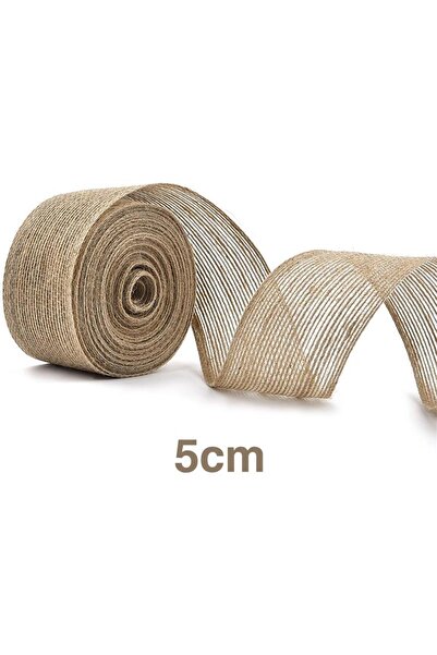 Choice لفافة الخيش 5 سم × 10 متر، شريط خيش الجوت 10 متر، حبل كتان أصفر، قوس ديكور للحفلات والكريسماس