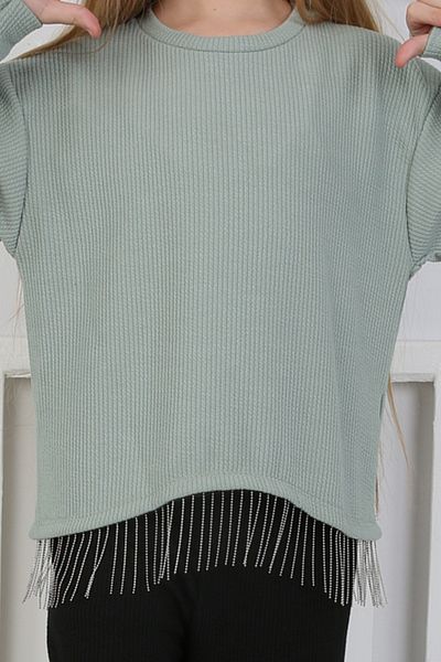 e-çocuk Chain Tasseled Bottom Top Girl's Suit