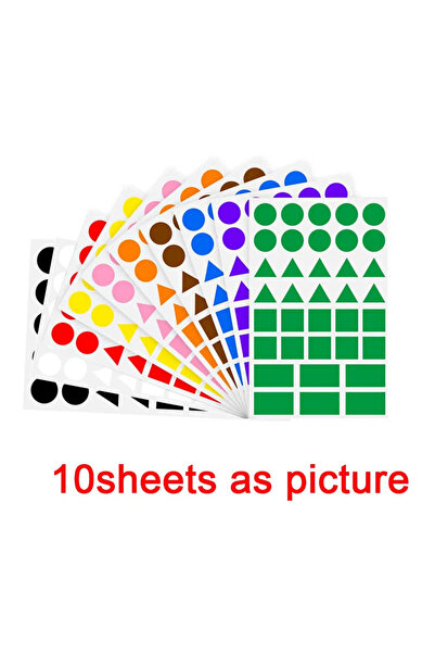 Choice1 10 أوراق 360-1080 قطعة ملصقات نقاط مستطيلة ملونة مثلثات للأطفال الطلا...