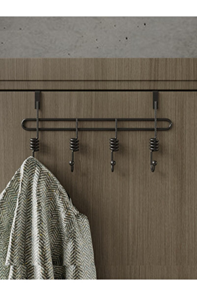 SUNTEL BANYO MUTFAK AKSESUARLARI Metal Siyah Amerikan Kapı Arkası Askılık Organizer Askılık Ve Mutfak Banyo Kapı Arkası Askı SA010-B