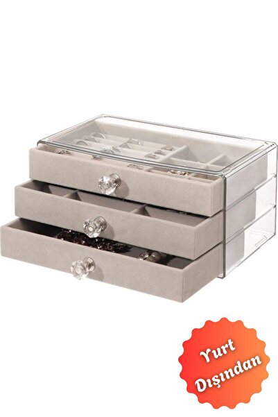 Buldug Multi-Tier Drawer Jewelry Organizer - Gray Color Practical and Stylish...