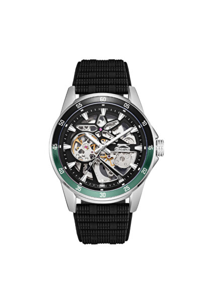 Slazenger SL.9.2412.1.01 Men Automatic Display Watch & Silicone Strap Black