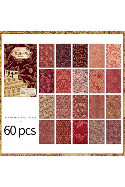 Choice B 60pcs/boxed Vintage Literature and Art hand tent DIY decorative foundation paper hand made Scrapb.