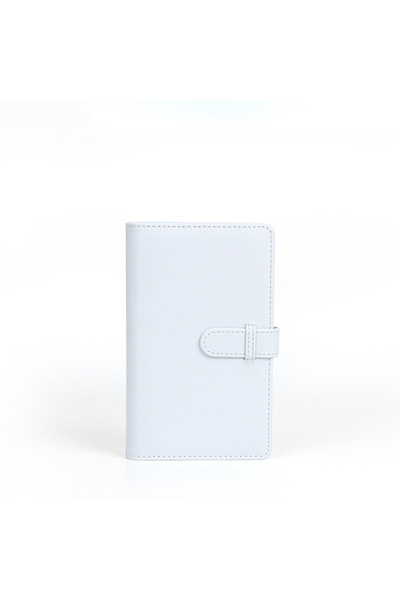 Choice ألبوم صور صغير من دامايت أبيض اللون مقاس 3 بوصات، 108 جيوب، غطاء جلدي ...