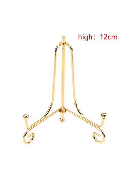 Choice 12cm Golden Iron Craft Holder Home Decor Accessories Plate Bracket Painting Rack Medal Display Stand