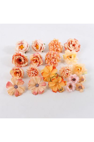 Choice 1 Bag Orange 1bag Artificial Flower Head For Home Decor Wedding Flowers Wall Decoration Diy Hair Acc