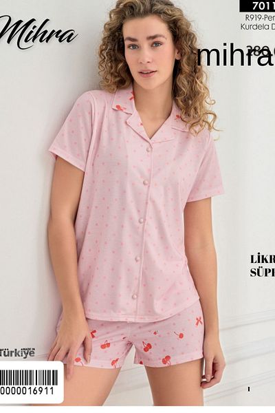 Mihra Soft Textured Milan Fabric Women's Front Button Shorts Suit 70115