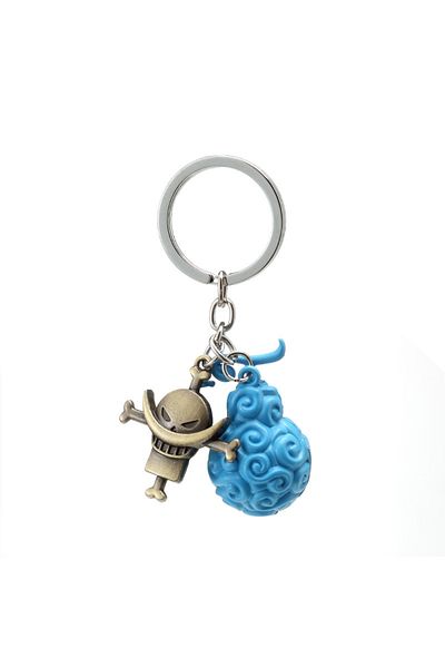 BANDAI C One Piece Metal Keychain Anime Luffy Ace Law Devil Fruit Keyring Pendant Key Holder Car Chaveiro .