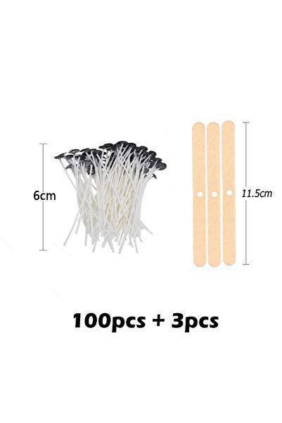 Choice مجموعة من 103 قطعة من فتائل الشموع القطنية المشمعة مقاس 6 سم مع حامل، ...