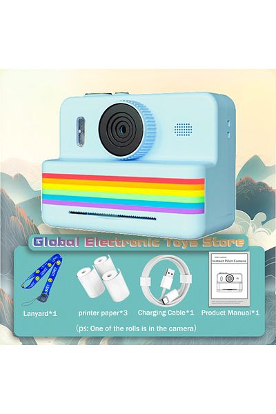 Choice SKY BLUE 2.8 Inch Large Screen Instant Print Camera, HD Digital Video Camera for Kids, Outdoor Zero