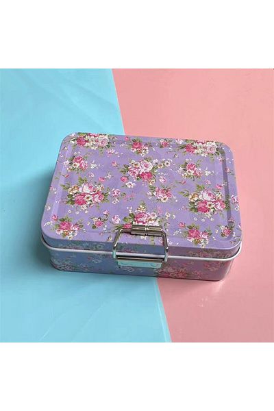 Choice PURPLE Vintage Metal Storage Canister with Lid – Durable Cookie & Candy Box, Aesthetic Organizer, Id