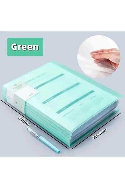 Choice4 1 قطعة - أخضر - 20 صفحة A4 مجلد شفاف كبير السعة لتخزين الورق متعدد ال...