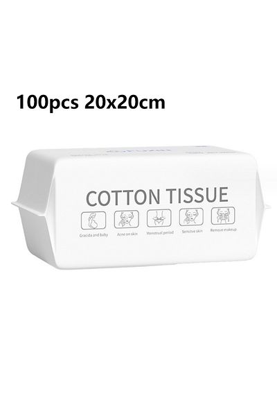 DUTRIEUX 100pcs 20x20cm 1pack Disposable Face Towels Thick Face Towel Make Up Tissue Soft Facial Cleansing Cl