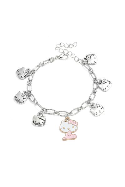 Choice Hello Kitty Sanrio Accessories Kawaii Hello Kitty Bracelet Charms Metal Cartoon Cute Y2k Jewelry Swe