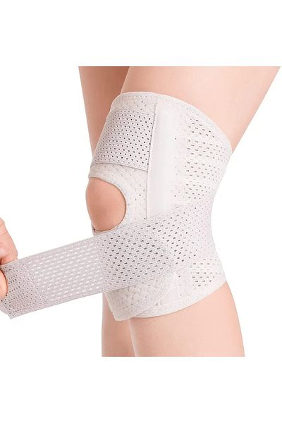 Choice دعامة الركبة XL WHITE مع مثبتات جانبية لتخفيف آلام الركبة الناتجة عن تمزق الغضروف المفصلي وتخفيف آلام المفاصل