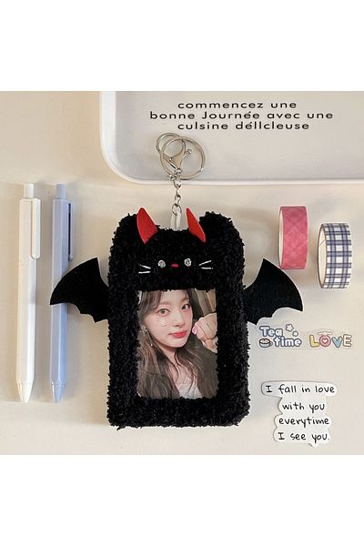 Choice black Plush Picture Frames ID Card Set 3 Inch Cute Animal Campus Meal Card Small Card Photo Portable