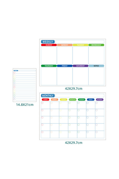 Choice 3 قطع من ملصقات الثلاجة القابلة للمسح الجاف ولوحة الرسائل وقائمة التقو...