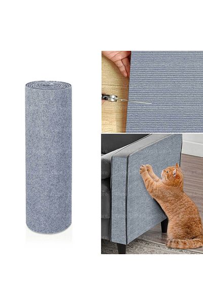 Choice 40x200CM Gray Self-Adhesive Cat Scratch Mat Durable Sisal Furniture Protector DIY Customizable Cat S