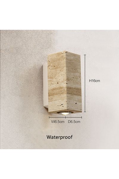 Choice Warm White (2700-3500K) black Yellow travertine stone Japanese style wabi-sabi wall lights bedroom d