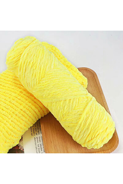 Choice خيوط نسيج الشنيل صفراء مخمل مخملية 95 غرام، صوف مخلوط للحياكة، وشاح، م...