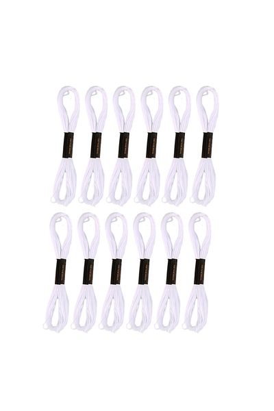 Choice 12 white Cross Stitch Embroidery Thread for DIY Homemade Craft Sewing Accessories 12 White+12 Black