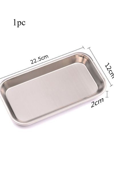 Choice 1pc 1/2pcs Kitchen Tray Stainless Steel Square Storage Tray Dental Medical Tool Nail Tattoo Dental M