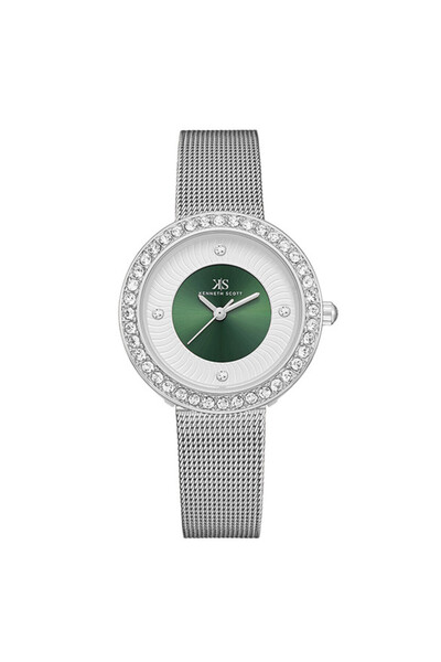 Kenneth Scott K23535-SMSG Women Analog Display Watch & Stainless Steel Strap ...