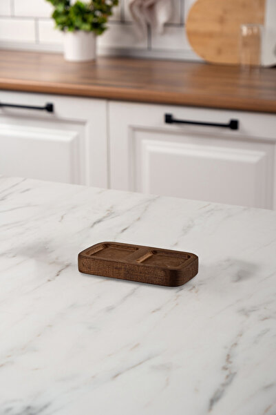 Mienda Home 2 Compartment Wooden Salt&Pepper Shaker Stand