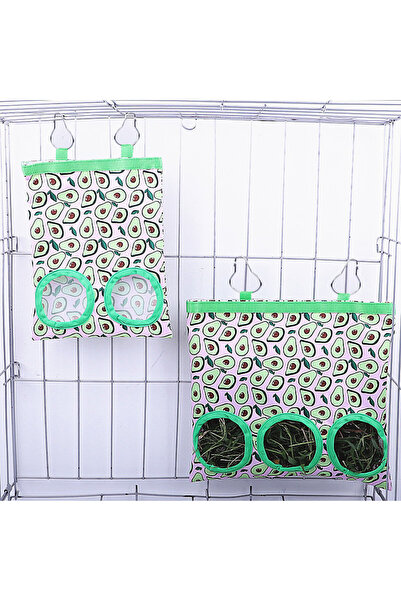 Choice 2 Holes Avocado 2/3 Holes Hanging Hay Bag with hooks for Bunny Guinea ...